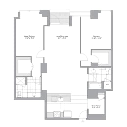  Floor Plan 2 Bedroom - 2 Bath | B17
